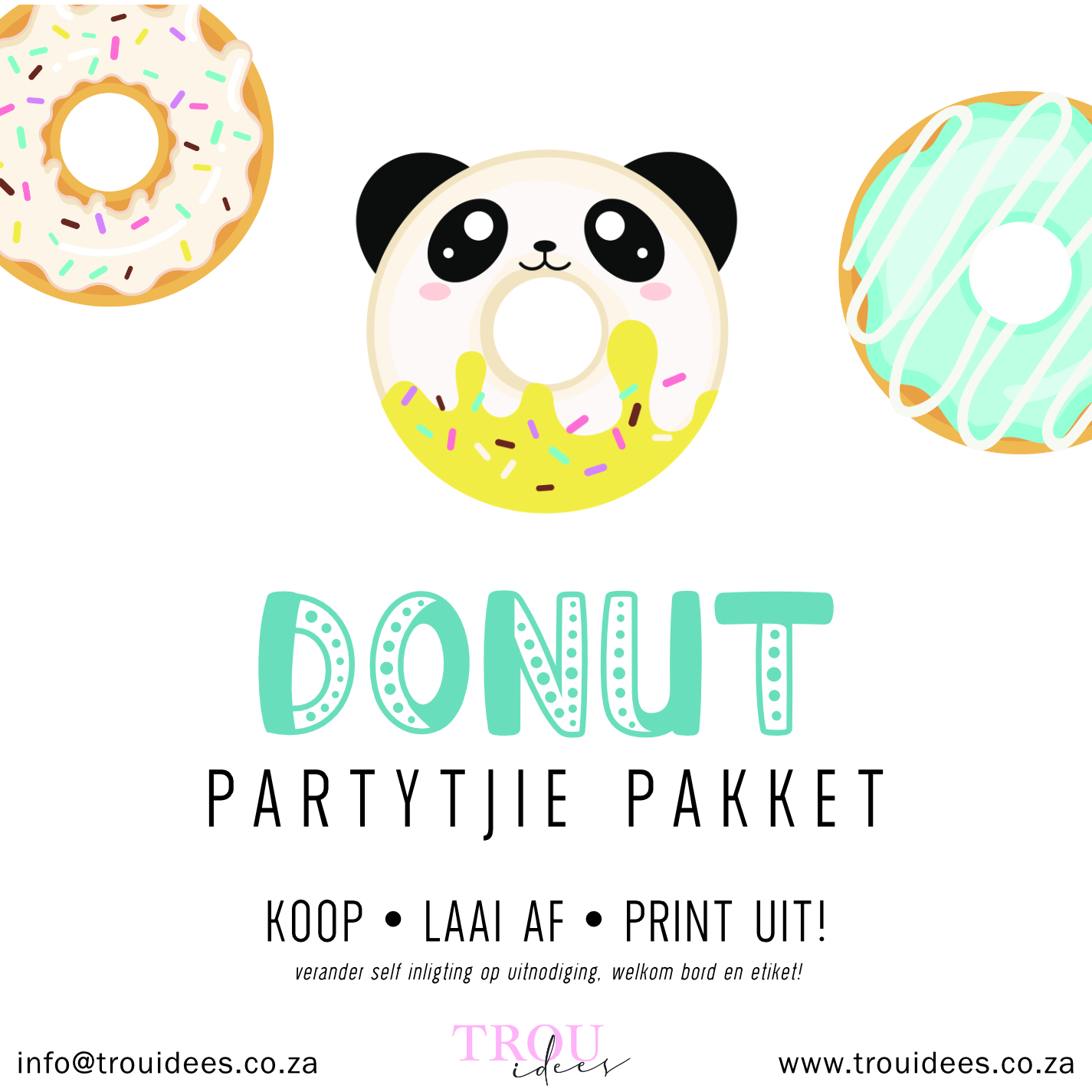 Donut (Boy) Children's Party Stationery